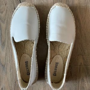 Soludos Leather Platform Espadrille - white